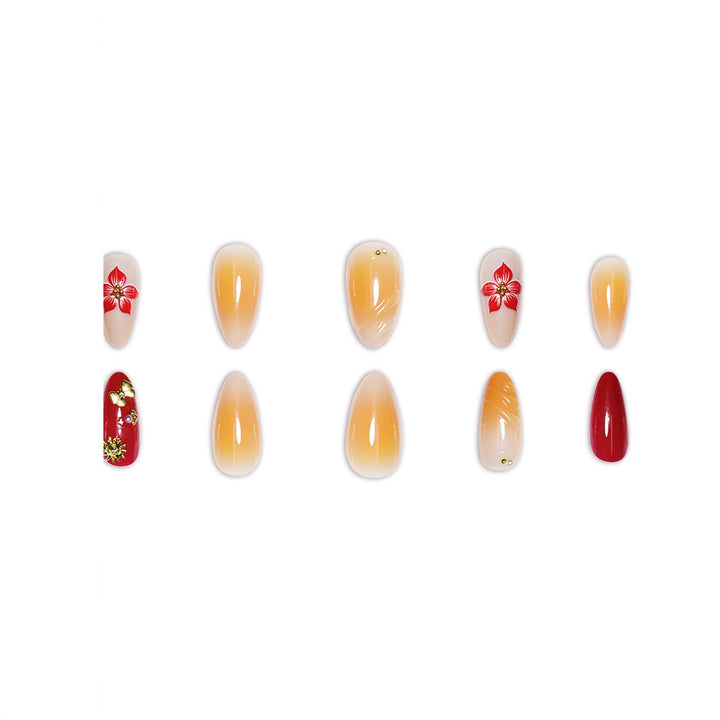 Dekoratives Floral Press-On Nagelkunst Set Karnz