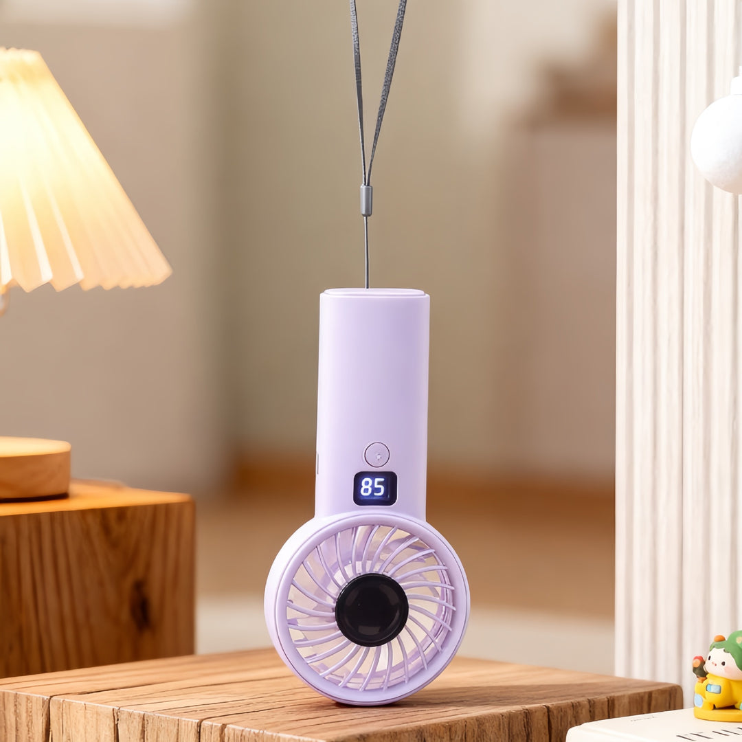 Damen Tragbarer Mini-Ventilator mit digitaler Geschwindigkeitsanzeige Karnz