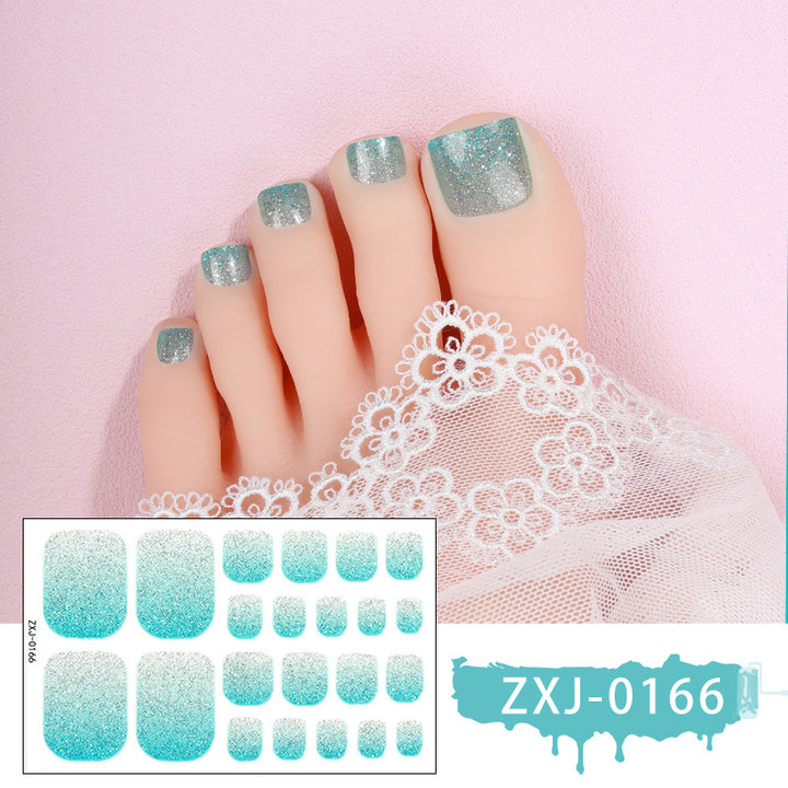 Glitzernde Glitter-Fußnagel-Wraps