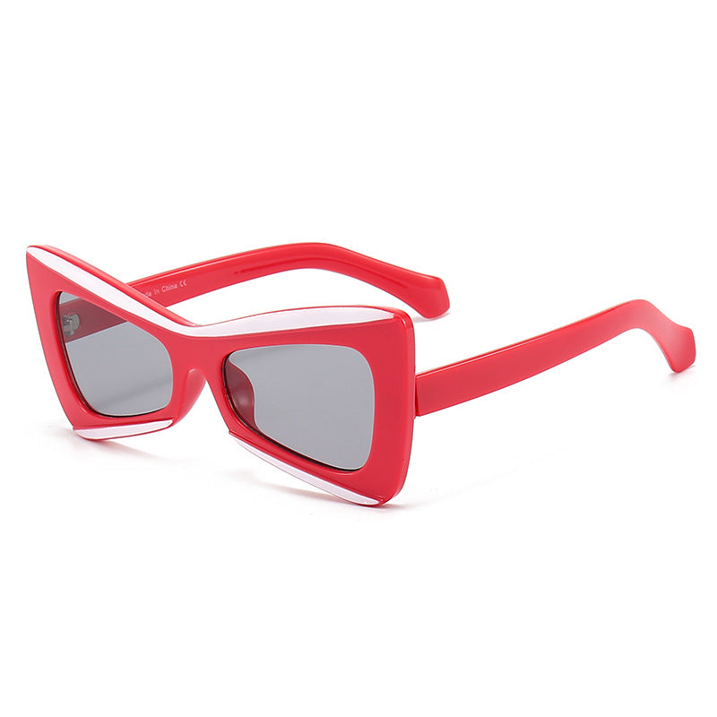 Damen Modische Cat-Eye-Sonnenbrille mit breitem Rahmen Karnz