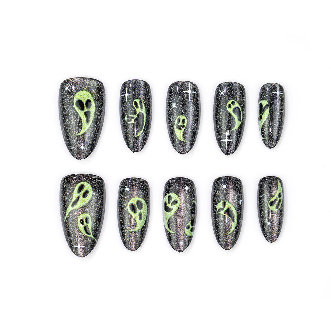 Geister-Themen Stiletto Press-On Nagelkunst Karnz