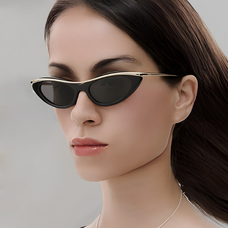 Damen Cat-Eye Sonnenbrille mit elegantem Metallrahmen Karnz