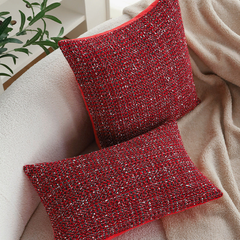 Quadratischer Bouclé-Tweed Kissenbezug mit strukturierter Gewebeoptik und verdecktem Reißverschluss Karnz