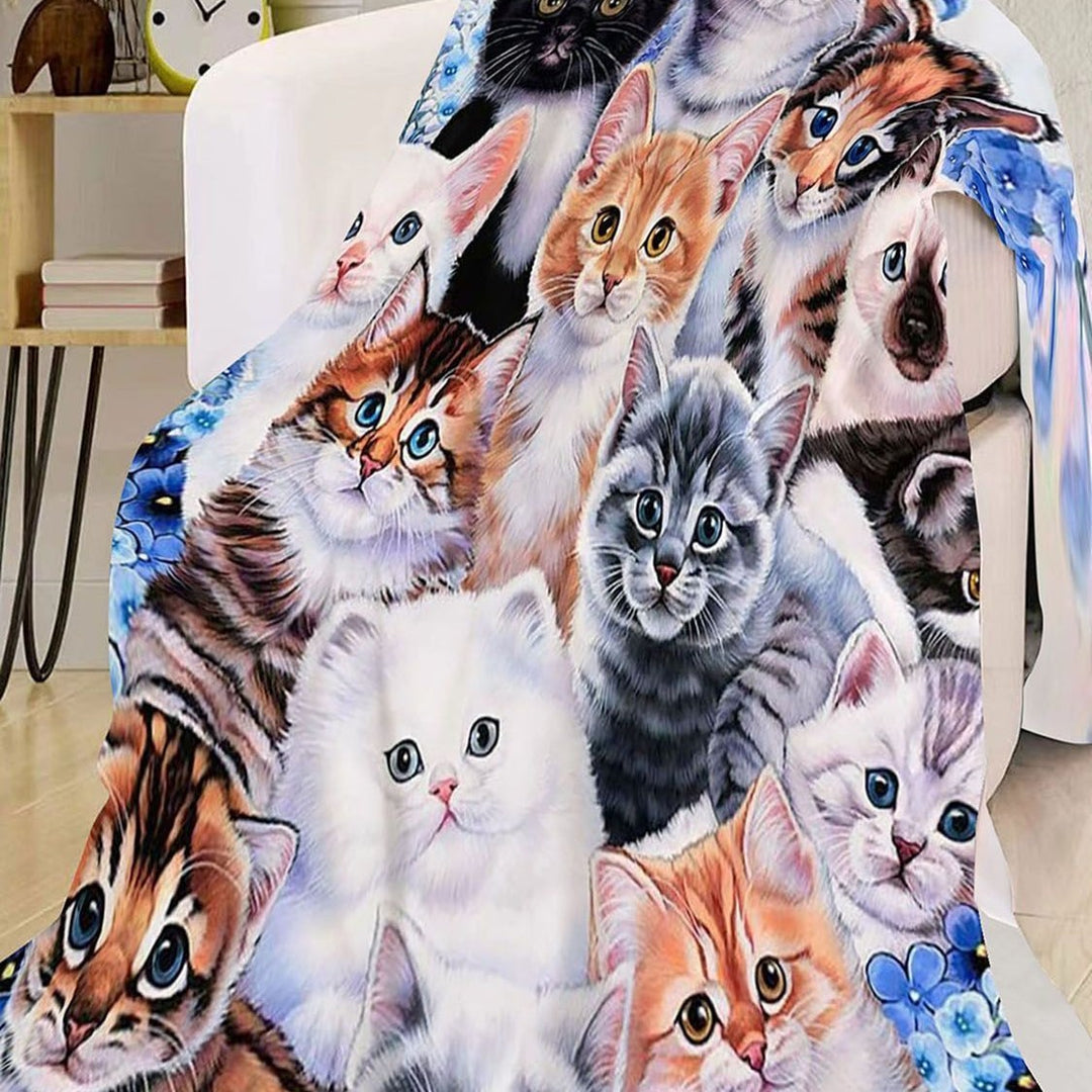 Kat-Themen Kuschelfleece-Decke