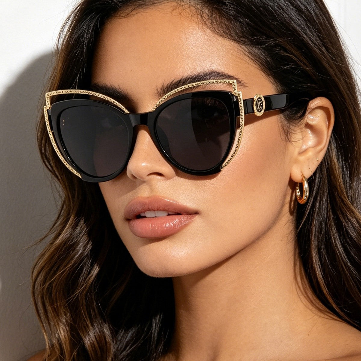 Damen Cat-Eye Sonnenbrille mit funkelndem Detail Karnz