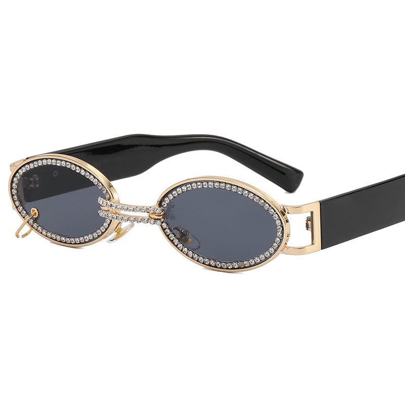 Damen extravagante modische Sonnenbrille mit strassbesetztem Rahmen Karnz