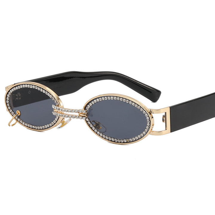 Damen extravagante modische Sonnenbrille mit strassbesetztem Rahmen Karnz