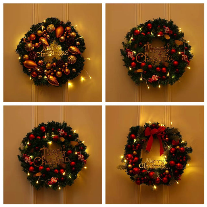 Festlicher Weihnachtskranz mit Lichtern Karnz