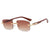 Damen quadratische Sonnenbrille mit Holzrahmen und gradienten Gläsern Karnz