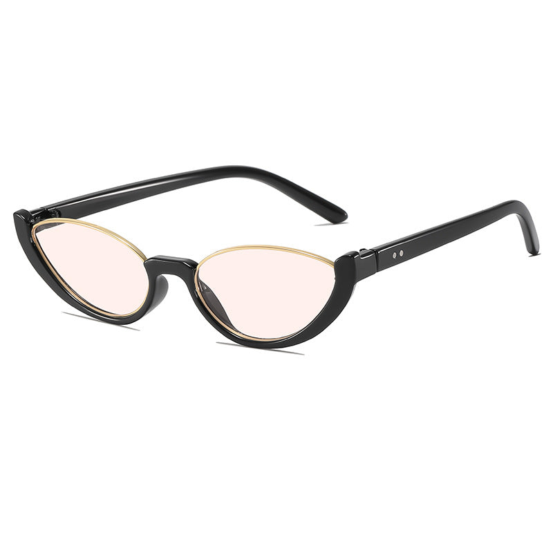 Retro-inspirierte klare Rahmen Cat Eye Sonnenbrille Karnz