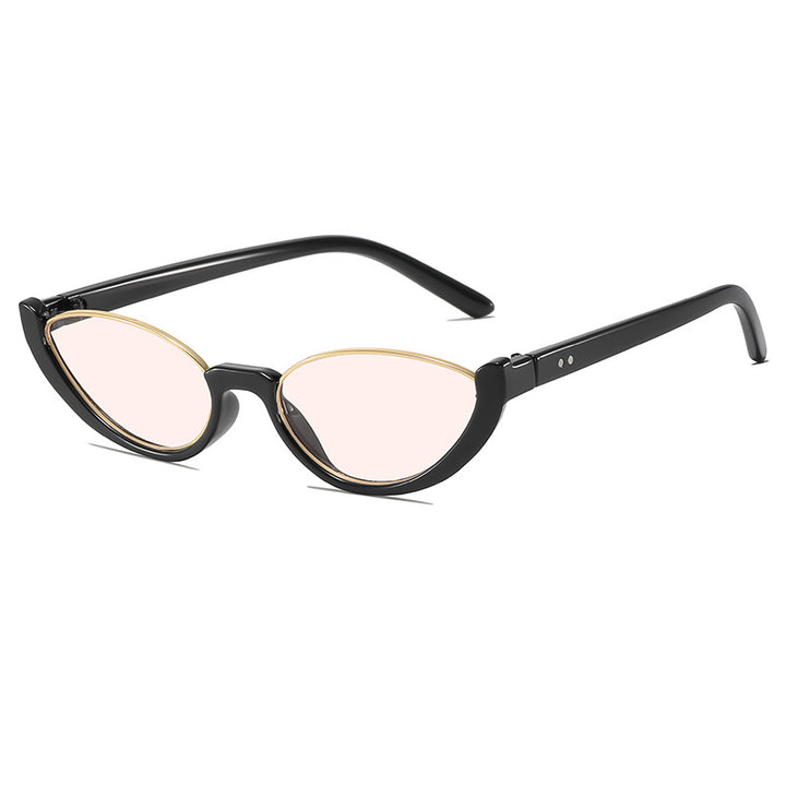 Retro-inspirierte klare Rahmen Cat Eye Sonnenbrille Karnz