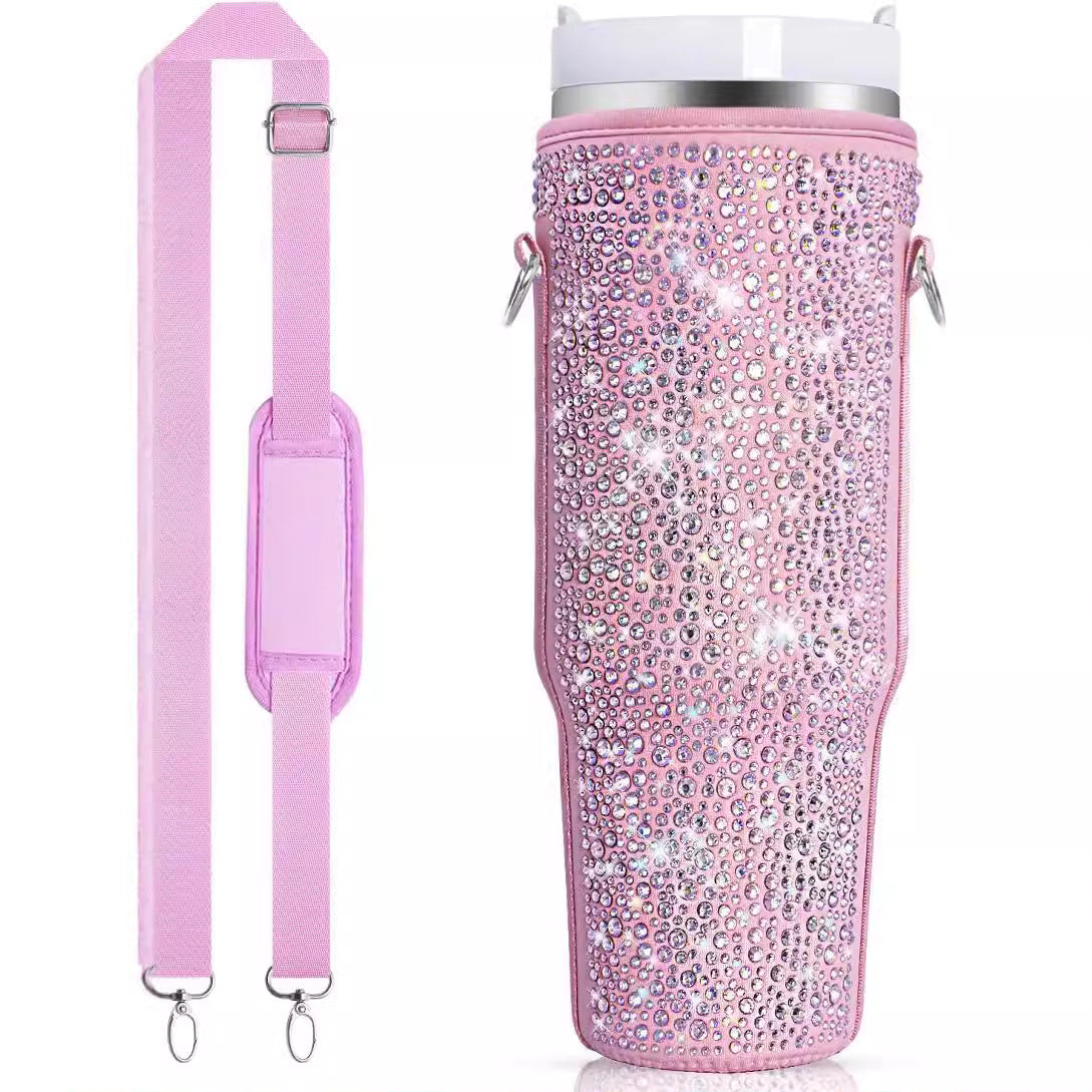 Damen Wasserflaschenhalter mit funkelnden Strasssteinen Karnz
