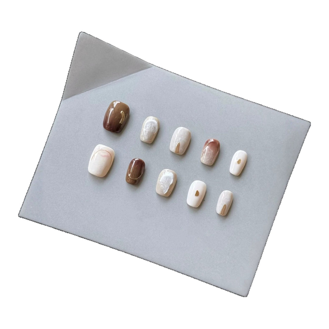 Künstlerisches marmoriertes Press-On-Nagelset