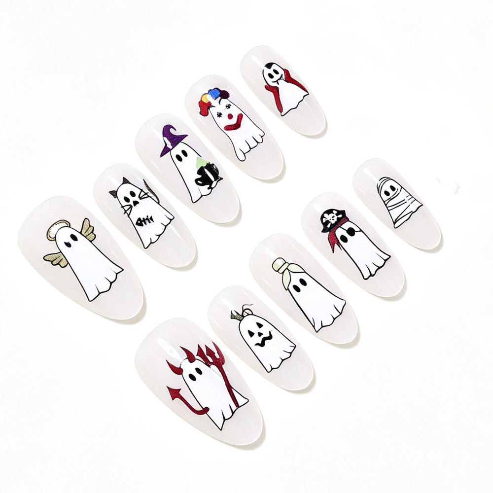 Halloween-Themen Gespensterdesign Press-On Nail Art Set Karnz
