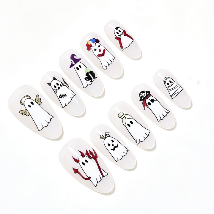 Halloween-Themen Gespensterdesign Press-On Nail Art Set Karnz