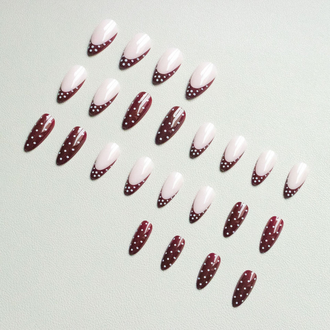 Elegantes abstraktes französisches Nagelkunst-Set