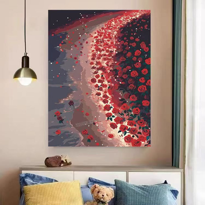 Herz- und Blumenwirbel Leinwandkunstwerk Karnz