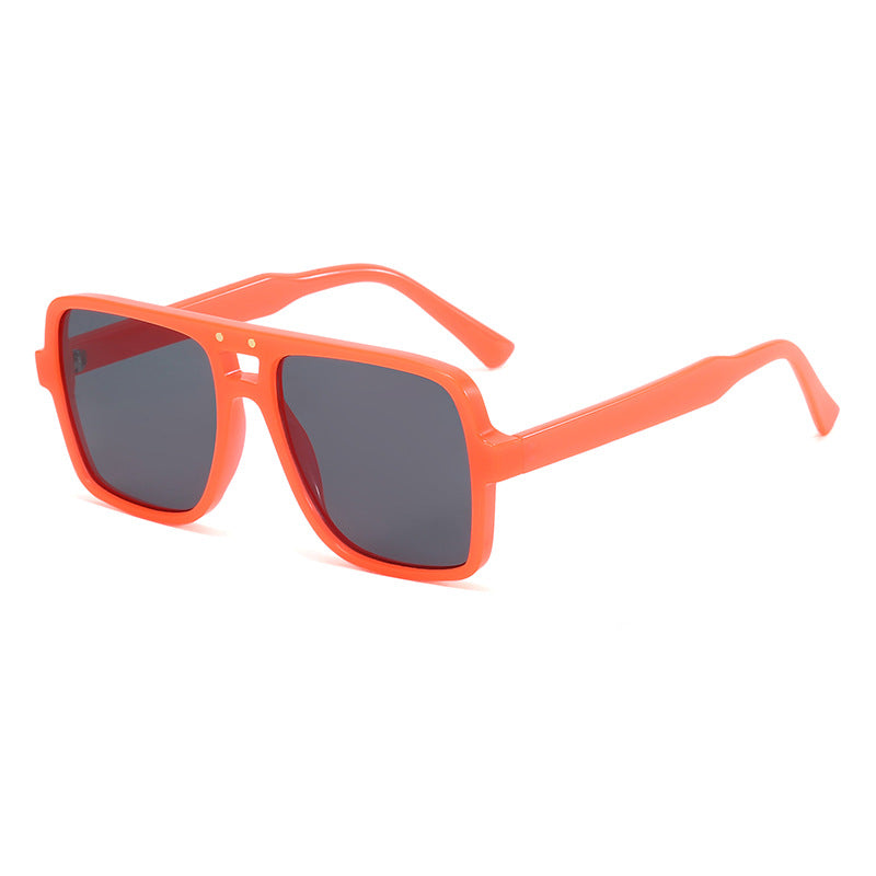 Damen quadratische oversized Sonnenbrille mit modischem transparentem Rahmen Karnz