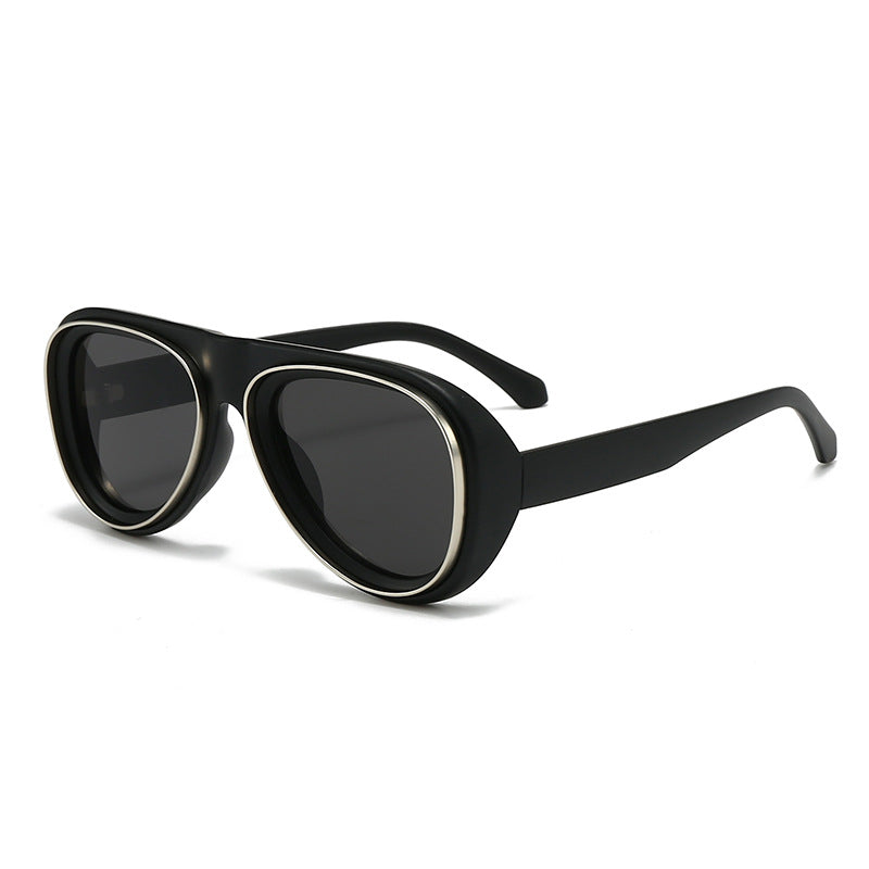 Damen modische Retro-Sonnenbrille mit breitem Rahmen Karnz