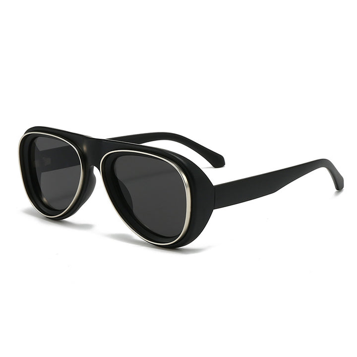 Damen modische Retro-Sonnenbrille mit breitem Rahmen Karnz