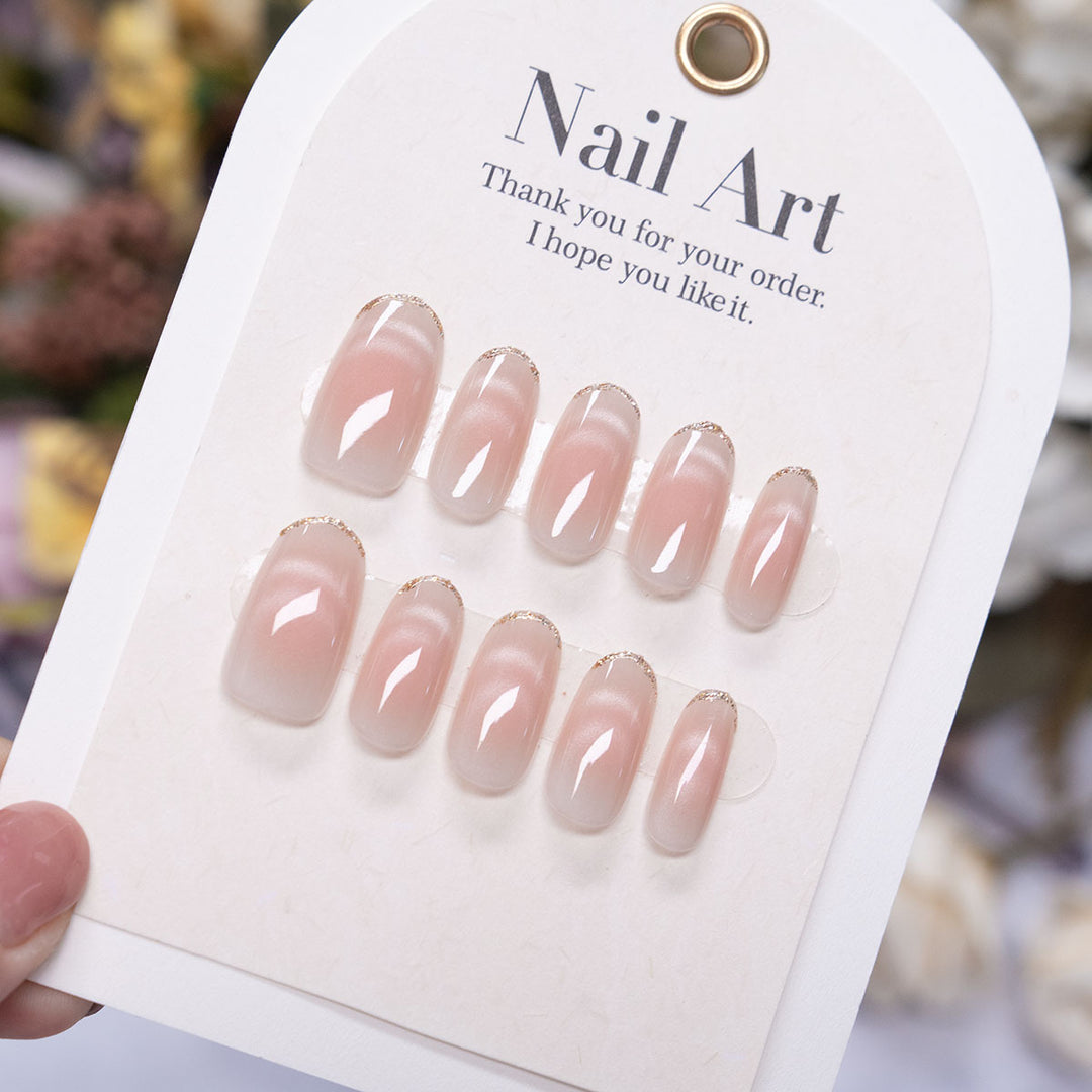 Elegantes Press-On Nail Set mit Marmor-Design