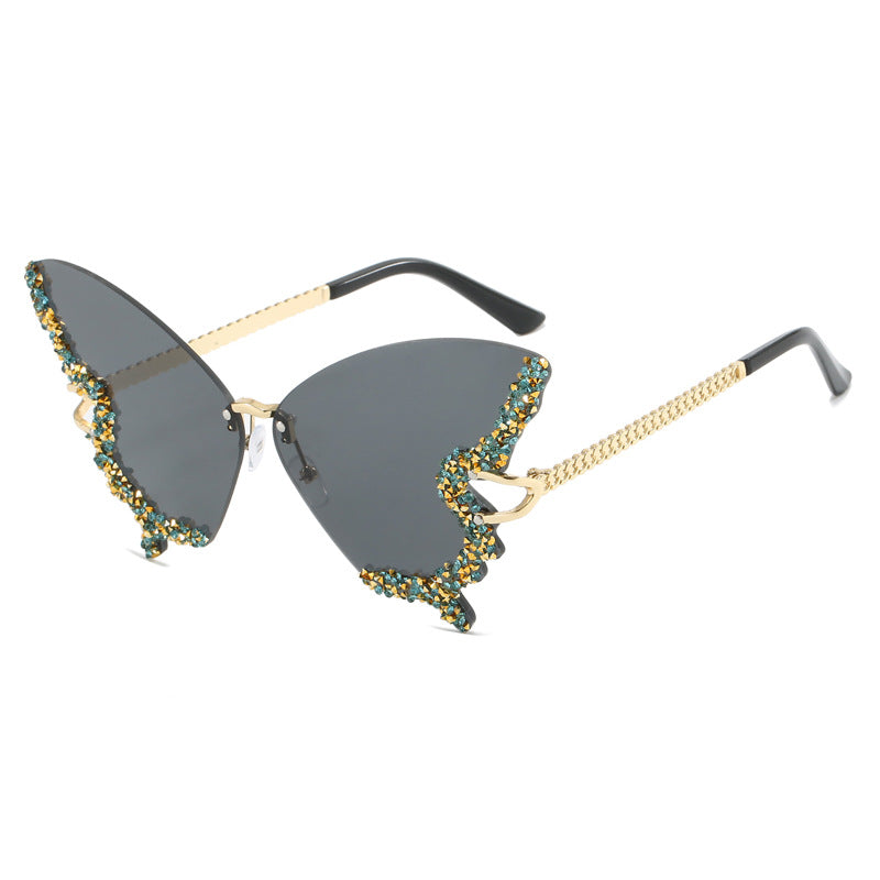 Damen extravagante Cats Eye Sonnenbrille mit funkelnden Akzenten Karnz