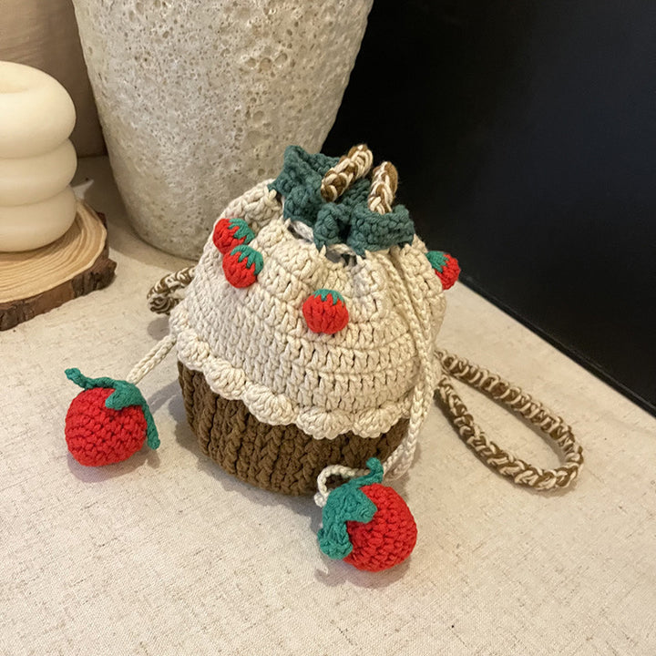 Süßes Cupcake-Themen Häkel-Mini-Handtasche