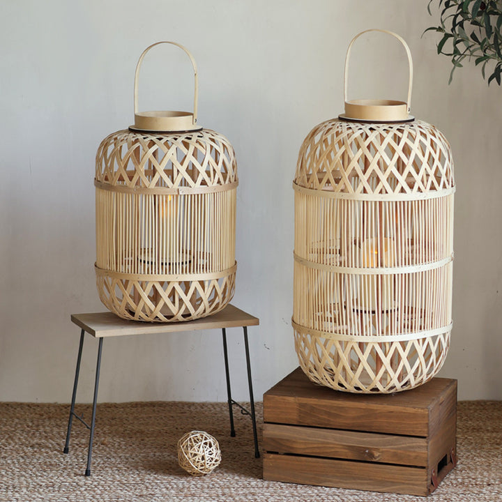 Stilvolle Rattan Laterne Karnz