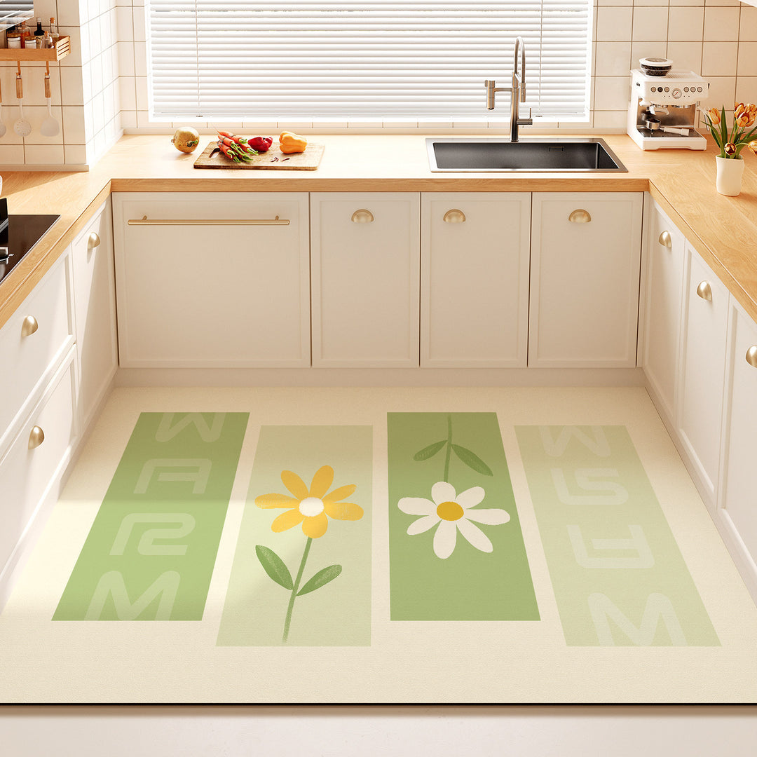 Dekorativer Floral-Zitat-Küchenmatte für Zuhause