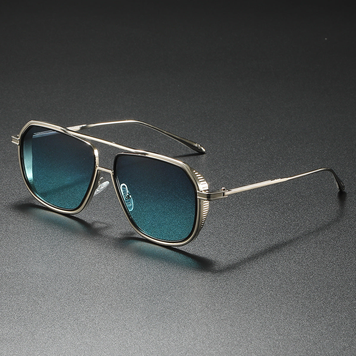 Damen Elegante Sonnenbrille mit kantigem Metallrahmen Karnz