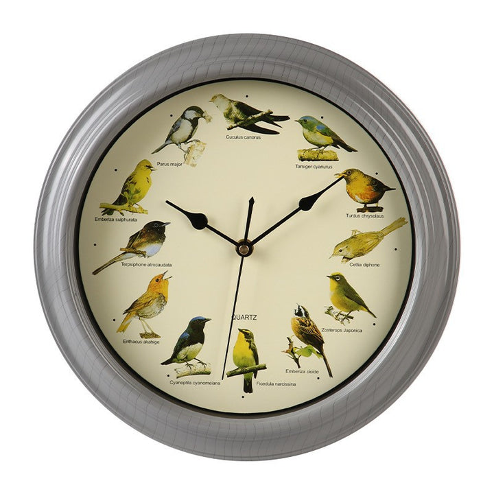 Wanduhr mit buntem Vogeldesign Karnz