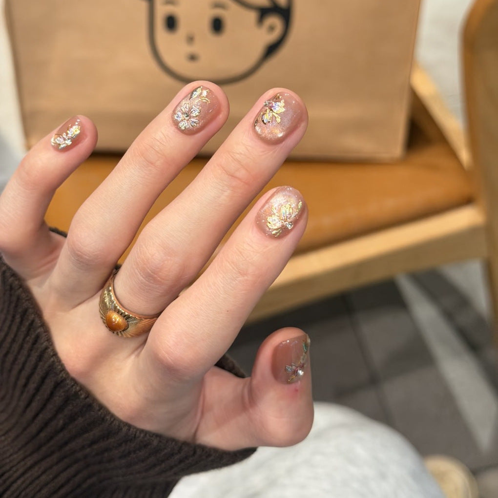 Elegantes florales Design Press-On Nagelset