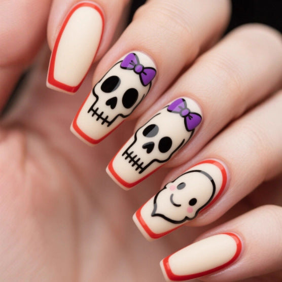 Künstlerische Halloween-Themen-Nagelverlängerungen Karnz