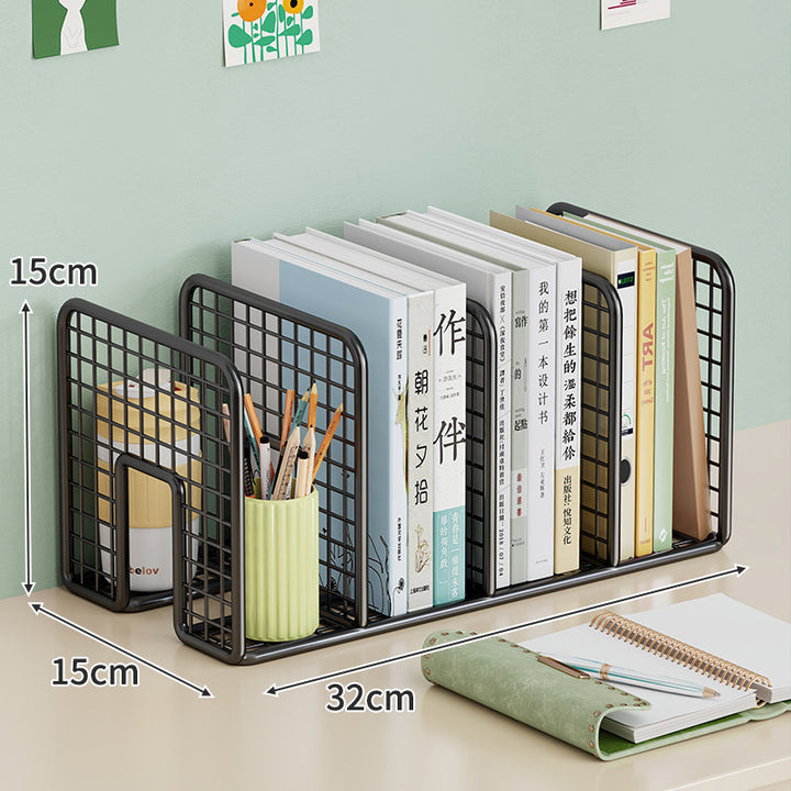 Langer Multi-Slot Desktop-Datei- und Ordner-Organizer mit Stift- und Zubehörhalter