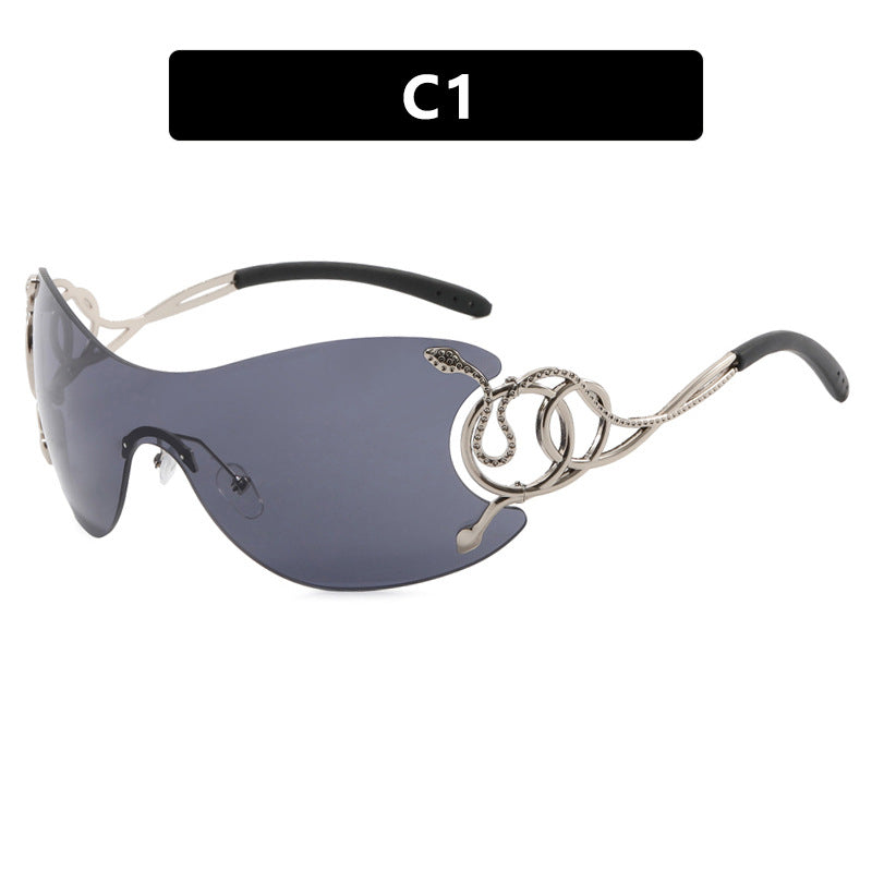 Damen futuristische Sonnenbrille mit verspieltem Design Karnz