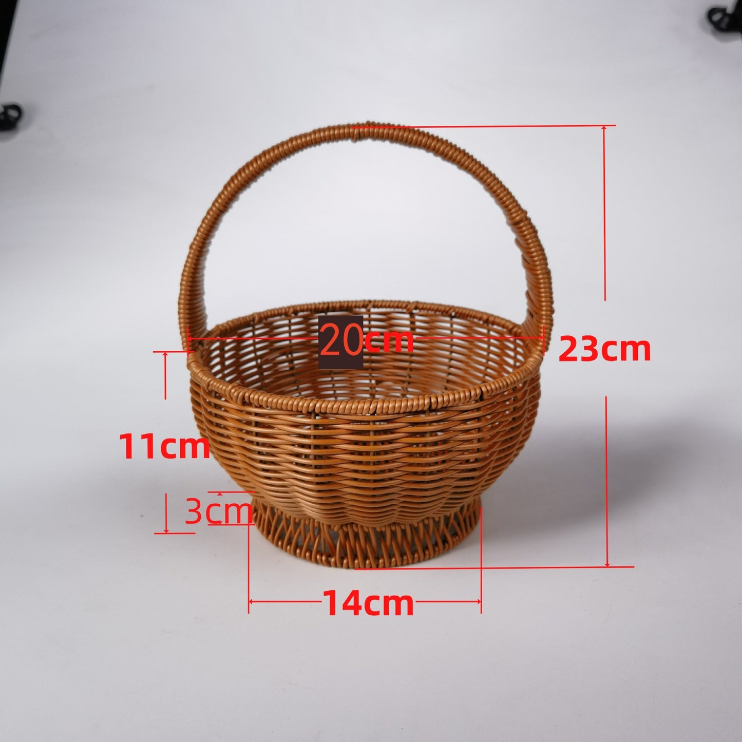 Damen handgearbeiteter Rattan Korb mit Henkel Karnz