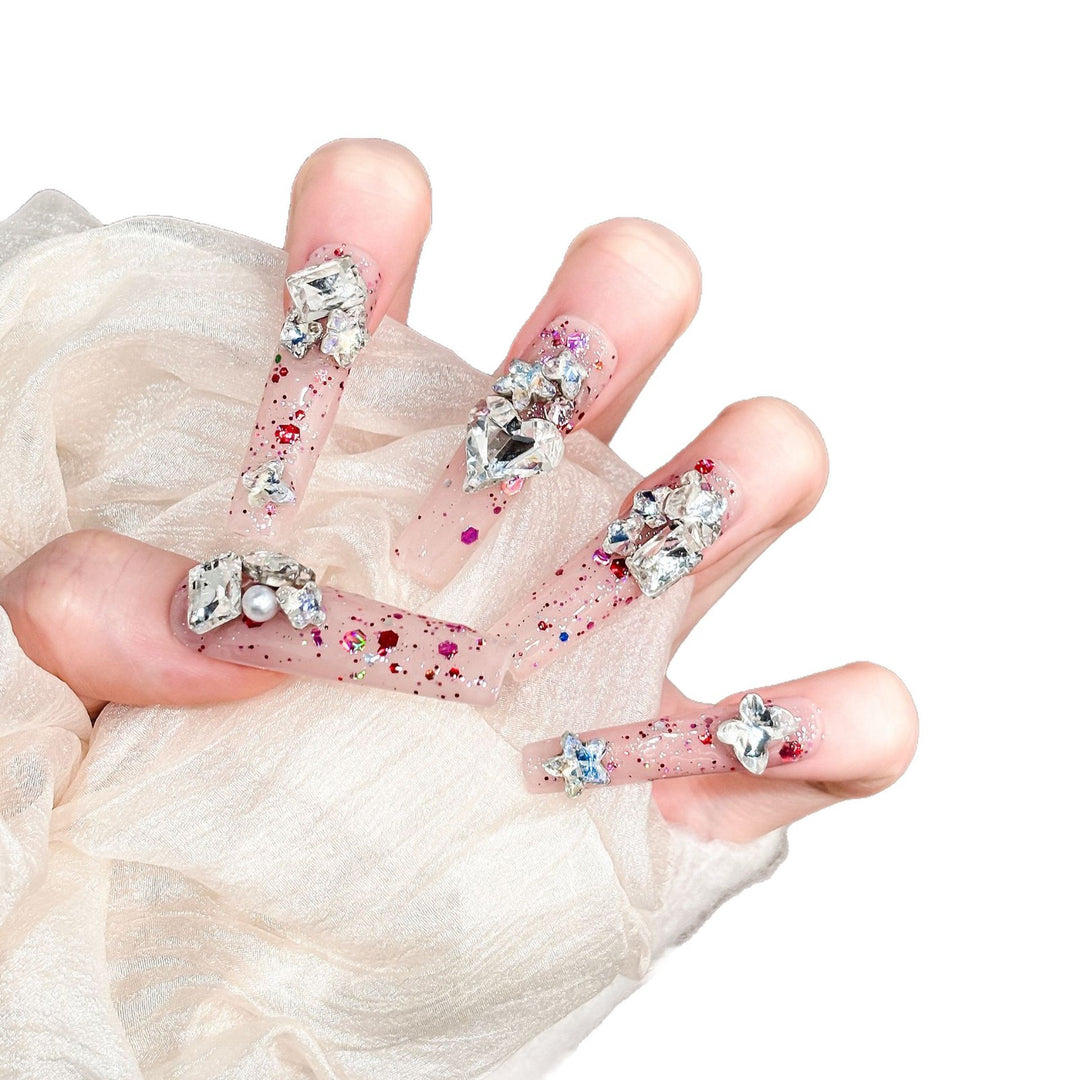 Glamouröse Glitzer Press-On Nagelspitzen