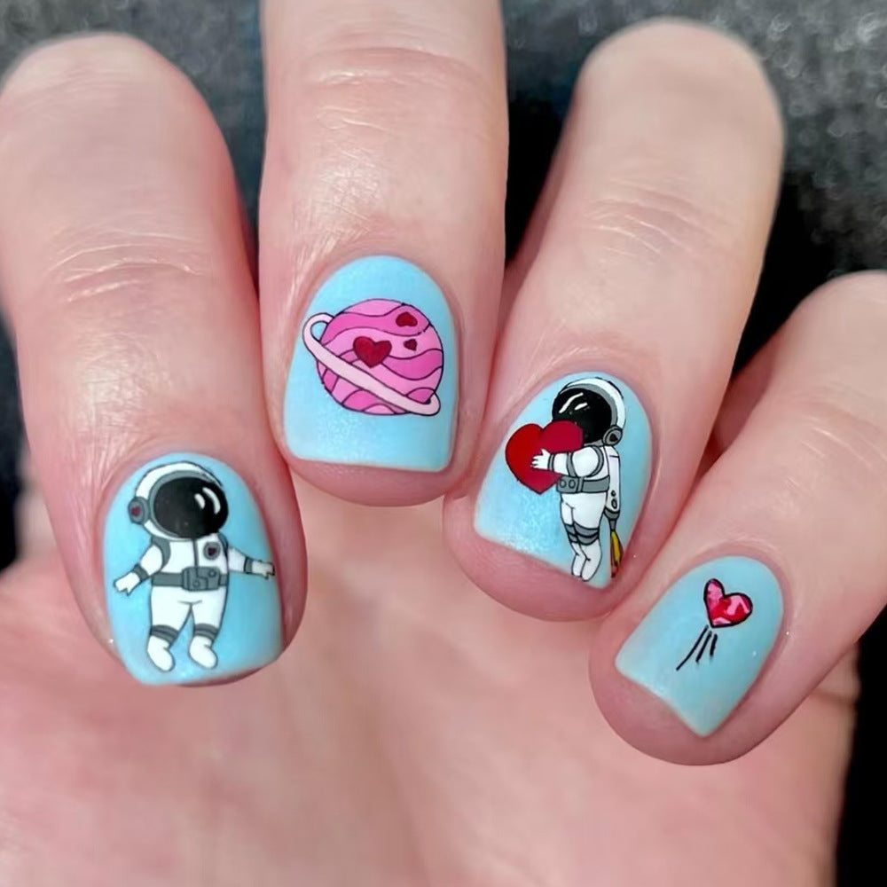 Kreative Astronauten-Themen Press-On Nagelkunst Karnz