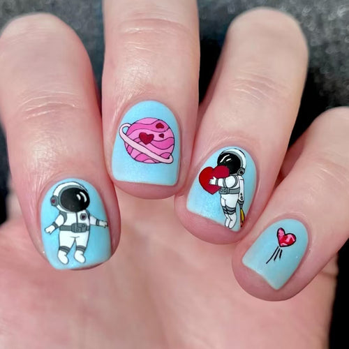 Kreative Astronauten-Themen Press-On Nagelkunst Karnz
