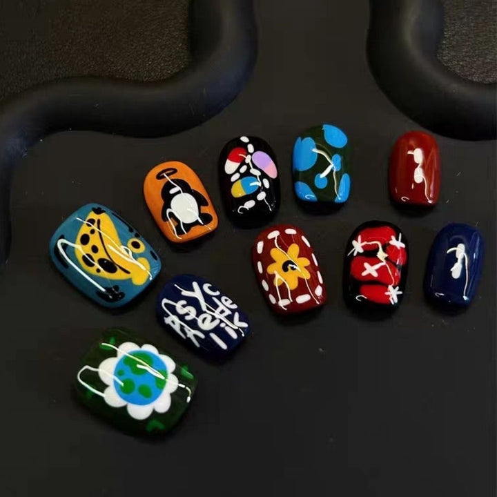 Künstlerisches Kaffee-inspiriertes Press-On Nagelkunst Set Karnz