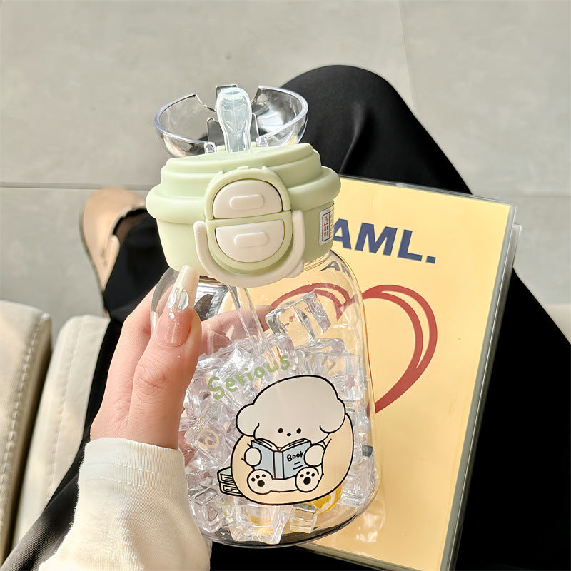 Damen Wasserflasche mit integriertem Fruchteinsatz und praktischer Klappöffnung Karnz