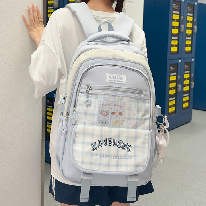 Trendiger geräumiger Rucksack mit transparenter Tasche Karnz