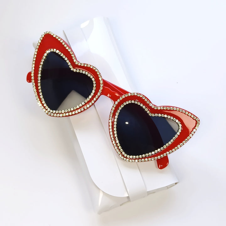 Rhinestone-beschmückte herzförmige Sonnenbrille Karnz