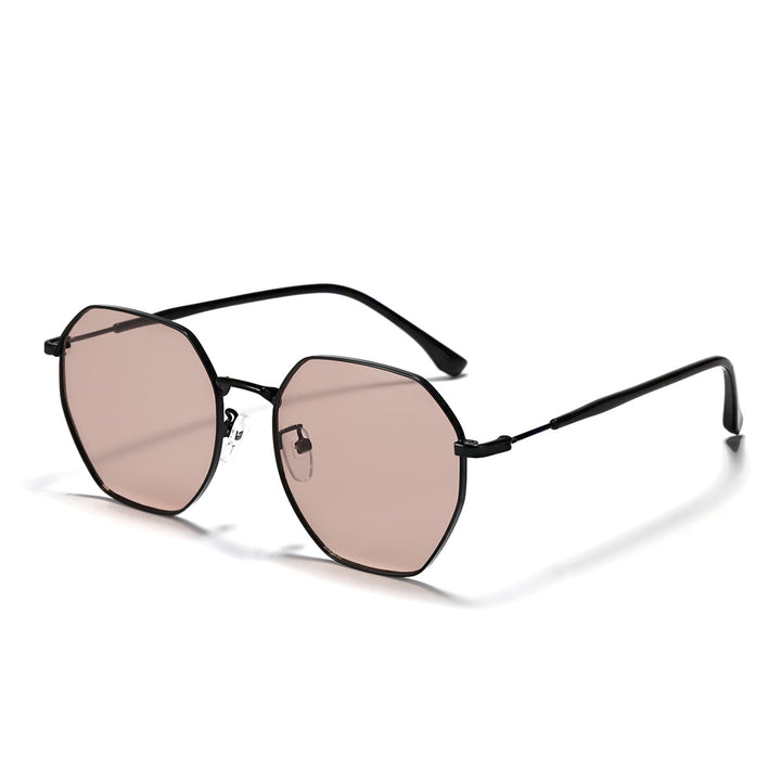 Damen modische achteckige Sonnenbrille mit trendigem Metallrahmen Karnz