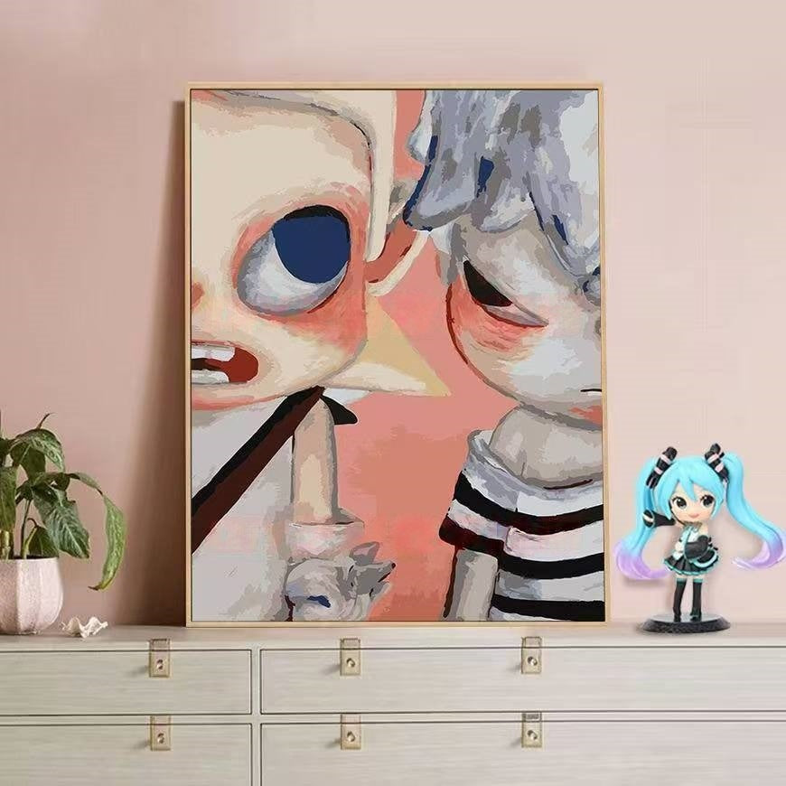 Verspielte Charakterillustration Leinwandkunst Karnz