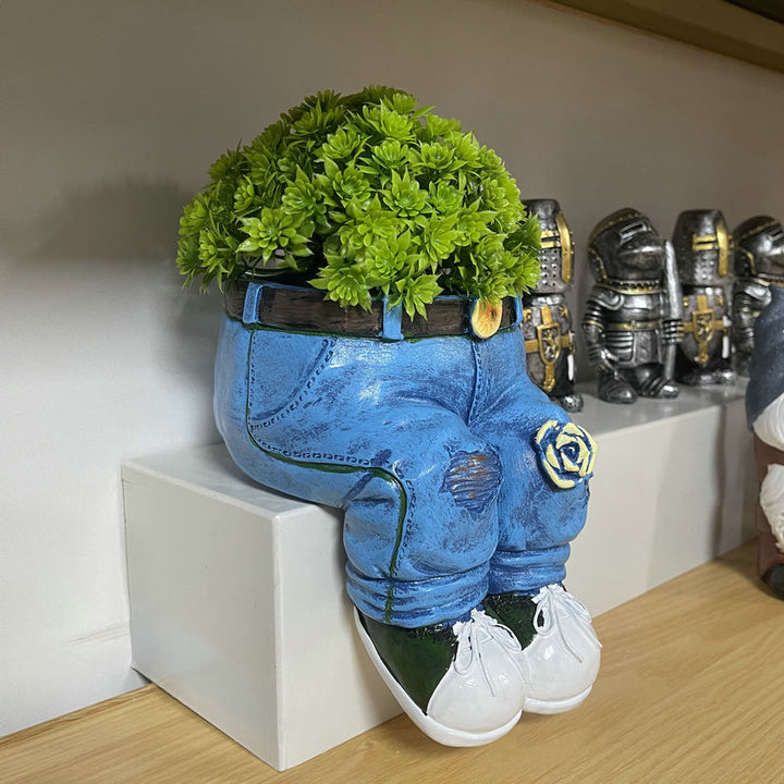 Dekorative Pflanzfigur im Jeans-Look Karnz