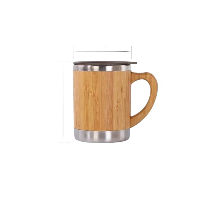 Damen nachhaltiger Isolierkaffee-Becher mit Holzgriff Karnz