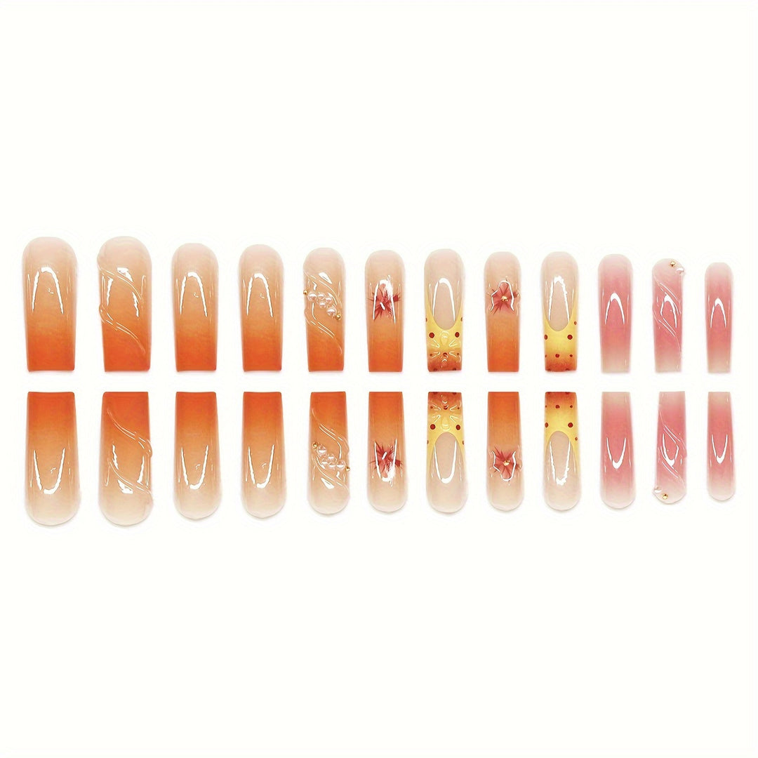 Dekorativer Press-On Nagelset Karnz
