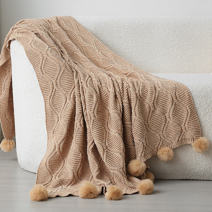Dekorativer gestrickter Wurfdecke