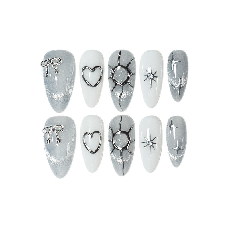 Glitzerndes dekoratives Press-On-Nagelset Karnz
